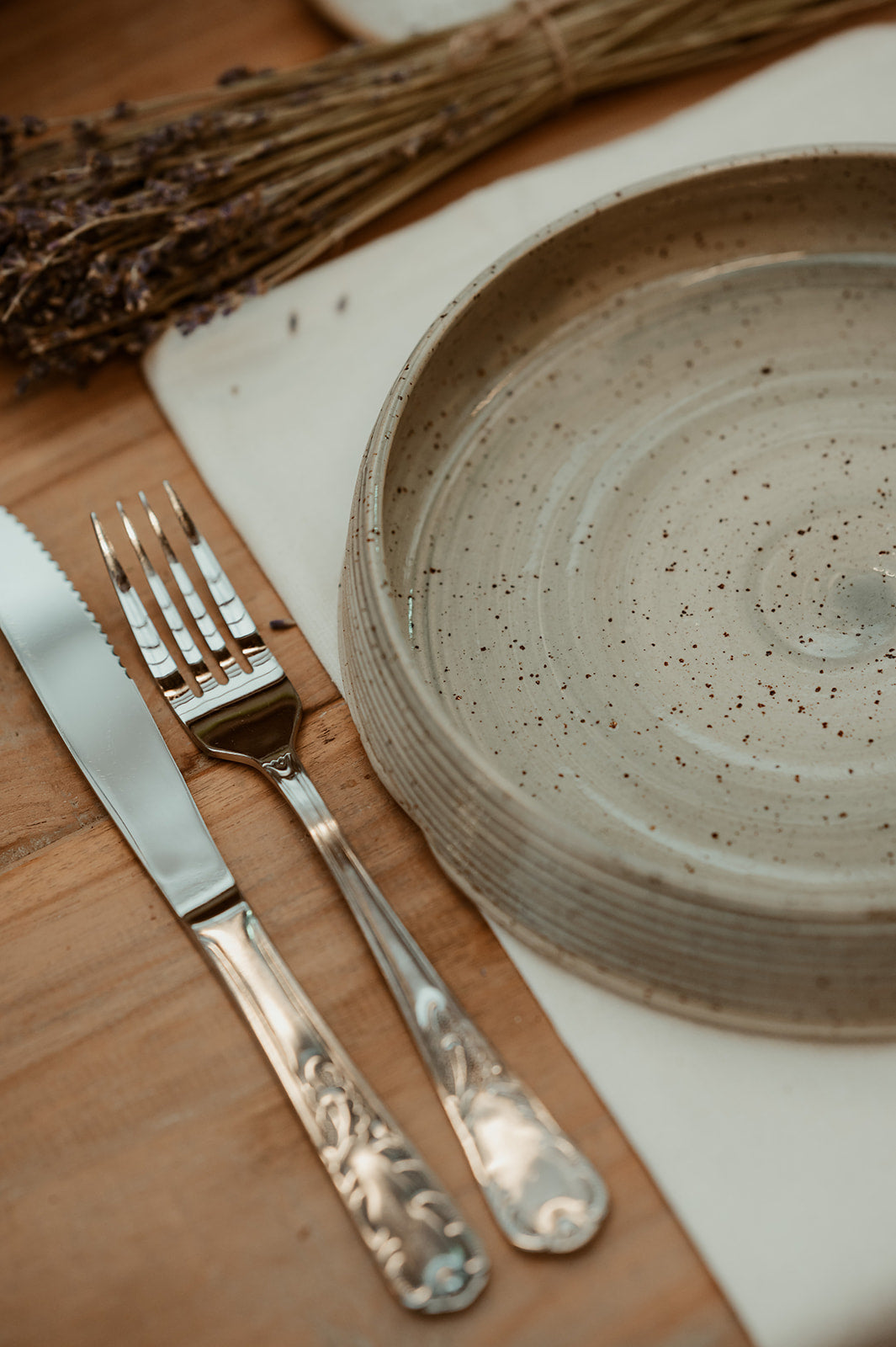 Rustic diep bord ijsblauw ∅20