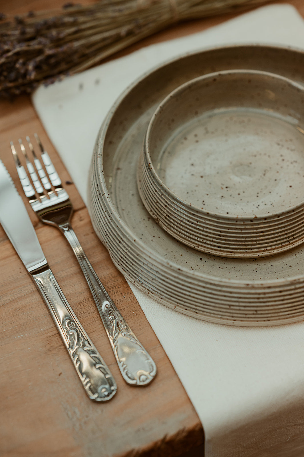 Rustic diep bord ijsblauw ∅20